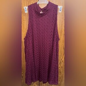 Planet Gold Burgundy Lace Top
